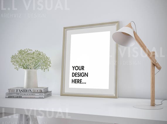 Frame Mockup 8x10 16x20 Vertical Digital White Frame Mockup