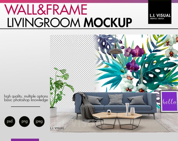 Room Mockup Wall And Frame Mockupliving Room Scandinavian Style