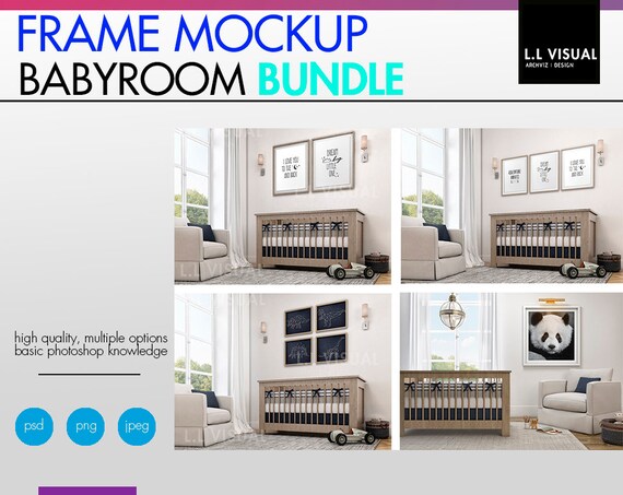 Frame Mockup Bundle Baby Room Mockup 8x10 20x20 Digital Frame