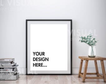 Frame Mockup, 8x10/ 16x20  Vertical Digital Black Frame Mockup,  Styled Photography Mockup, Scandinavian Style Mockup