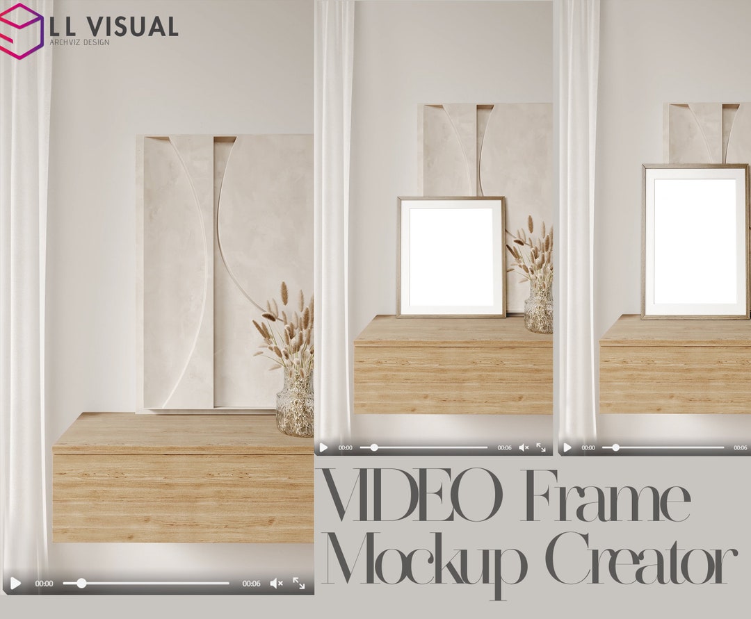 Video Frame Mockup Creator, Display Objects Mockup, Frame Mockups