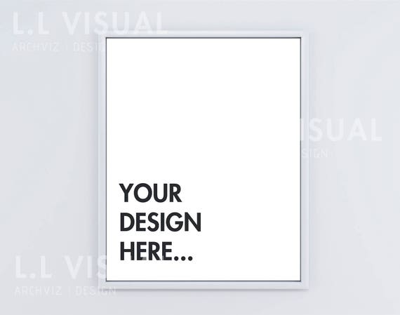 8 X 10 16 X 20 Vertical Digital White Frame Mockup Png Etsy