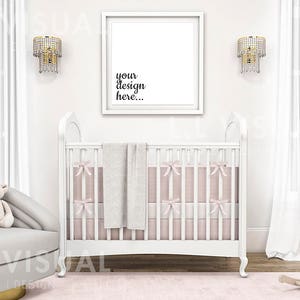 Baby Room Mockup, Frame Mockup , 20x20/40x40 Digital Frame Mockup, Stock Photos, Styled Stock Photography