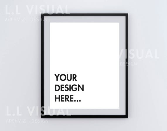 8 X 10 16 X 20 Vertical Digital Black Frame Mockup Png Etsy