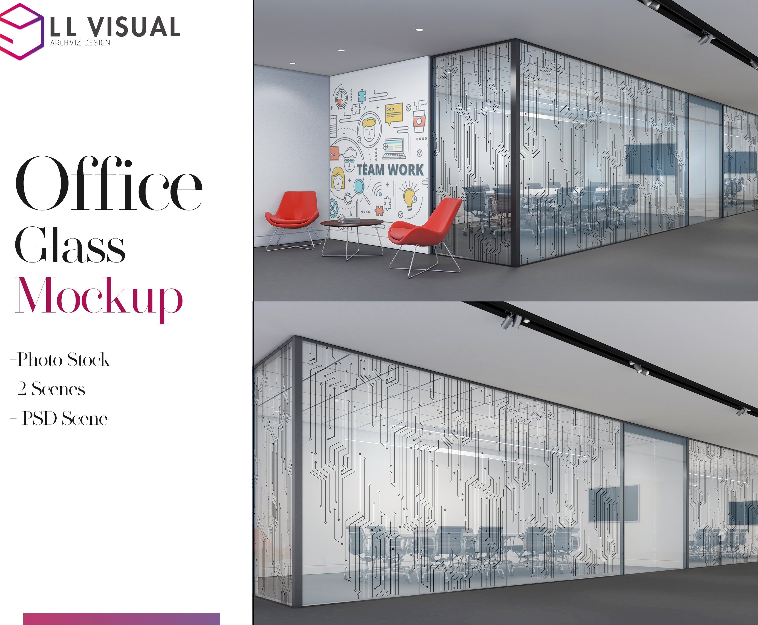 Download Office Glass Wall Mockup Glass Mockup Wall Mockup Office Etsy