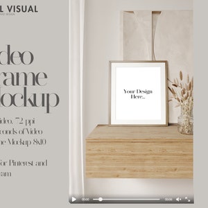 Video Frame Mockup, 8x10 Frame Mockups, Artwork Mockups, Poster Mockup, Wood Frame and Dried Flowers Mockup, Stock Photo, Video Mock up