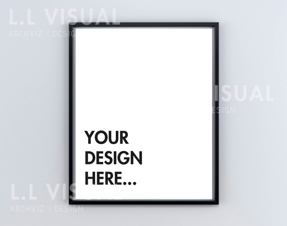 8 X 10 16 X 20 Vertical Digital Black Frame Mockup Png Etsy