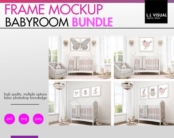 Frame Mockup Bundle Baby Room Mockup 8x10 20x20 Digital Etsy
