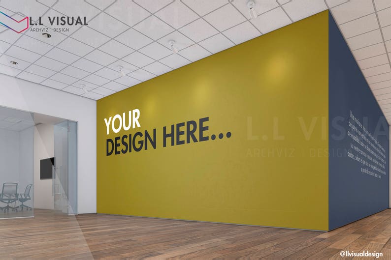 Download Office Wall Mockup Wall Mockup Office Mockup Logo Mockup | Etsy
