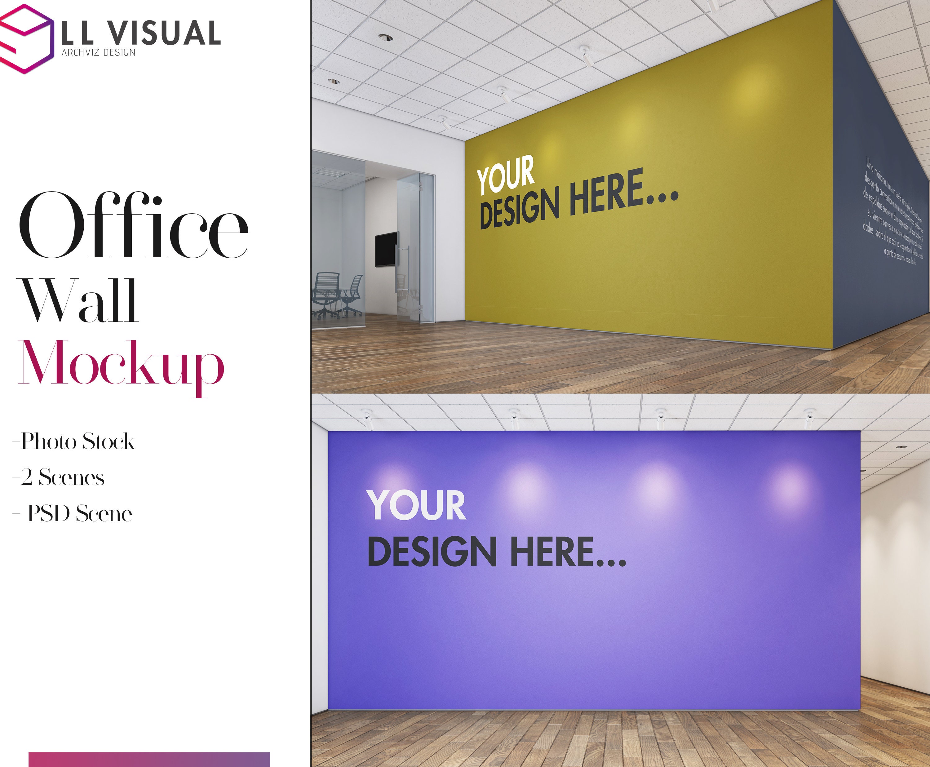 Download Office Wall Mockup Wall Mockup Office Mockup Logo Mockup Etsy