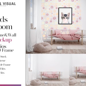Mockup Baby,  Kids Room-Wall and Frame Mockup, Wallpaper Mockup, Frame Mockup, Styled  Stock Photography , Stock Photo