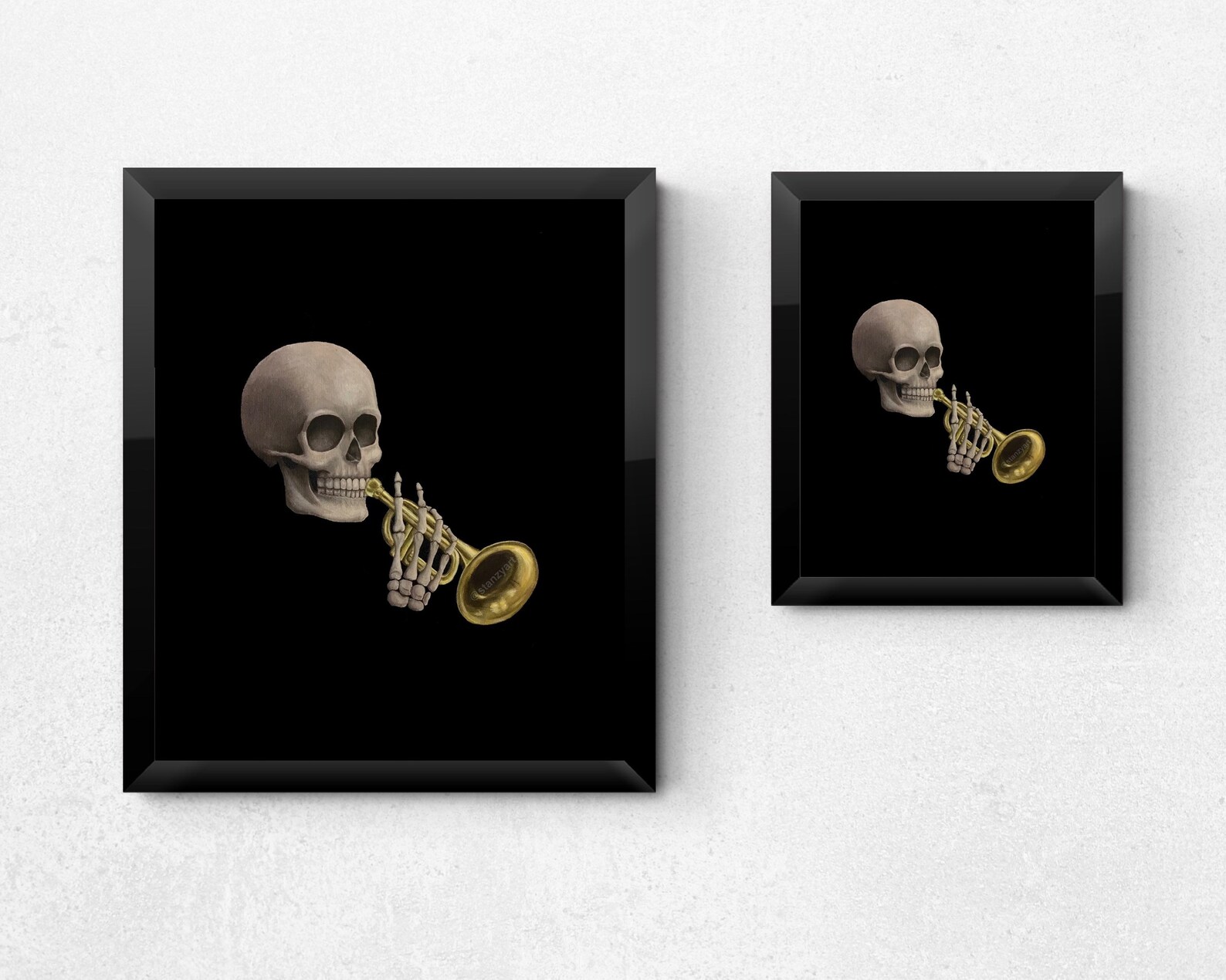 Skull Trumpet Doot Doot Print Art Print Wall Art Poster Etsy