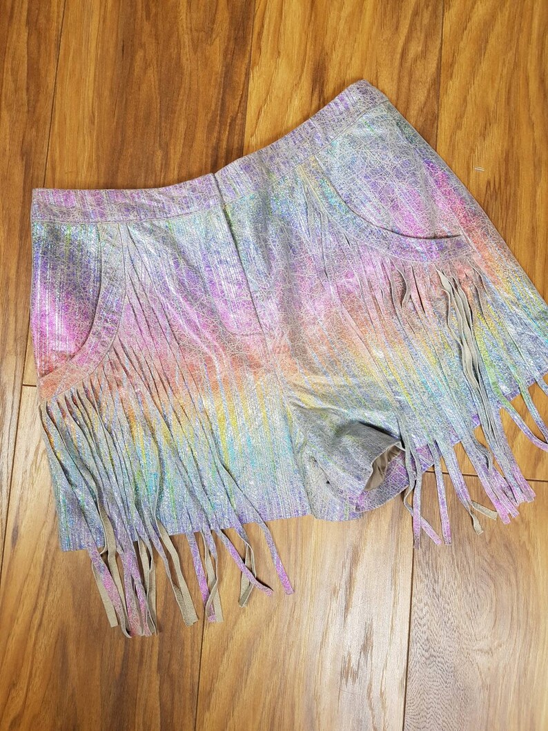 60s 70s style suede fringe shorts size 10.