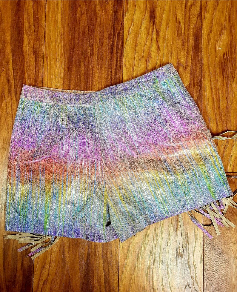60s 70s style suede fringe shorts size 10.