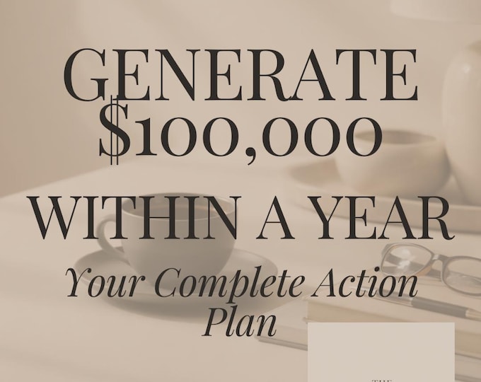 100K Revenue Action Planner | 12-Month Business Strategy Workbook | Traffic, Conversion & Sales Planning