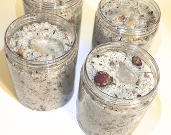 Radiant Reset Bath Soak | Clear Quartz Crystal Salt with Herbs | Spiritual Cleansing & Energy Alignment