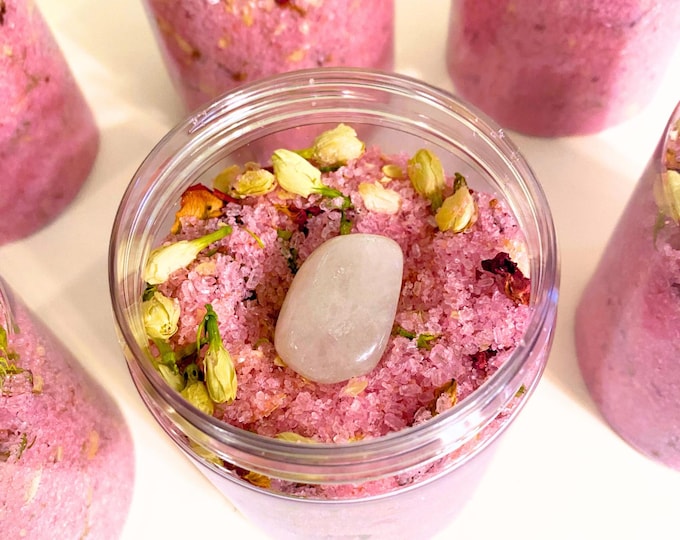 Self Love Bath Salt with Rose Quartz | Relaxing Bath Soak | Goddess Intention Setting Ritual