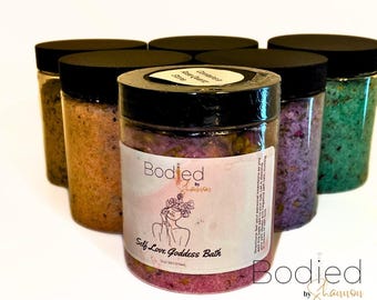 Crystal Infused Bath Salt Duo – Spiritual Self Care Ritual Soaks, Healing Bath Gift Set