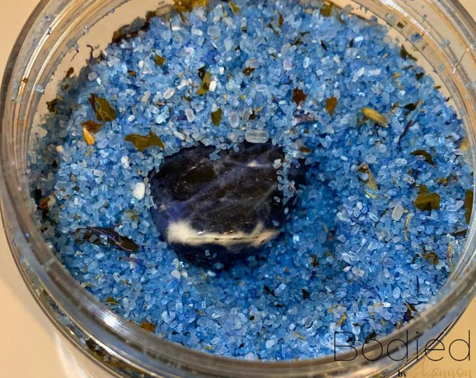 Sodalite Crystal Bath Salt – Clarity and Calm Ritual Soak for Intuition and Inner Peace