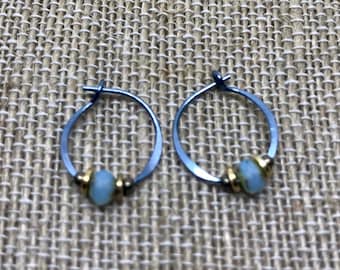 Fancy Hoops  Niobium Blue