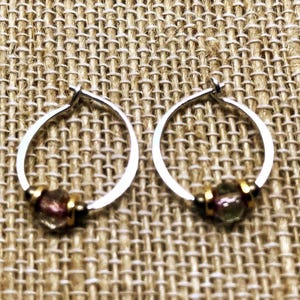 Fancy Hoops Sterling Silver 7 colors small hoop earrings