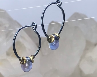Fancy Hoops  Niobium Blue
