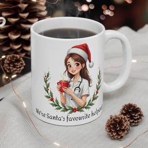 11oz Christmas Mug, Holiday Nurse Gift, Nurse Appreciation, Funny Nursing Mug, Medical Staff Gift, RN, LPN, Nurse Practitioner, Coffee Cup