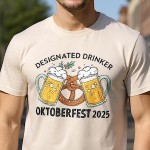 Funny Designated Drinker Oktoberfest T-Shirt, Gift for Beer Lovers, Beer Crew Tee, Octoberfest  Shirt, Oktobertfest shirt Women Men