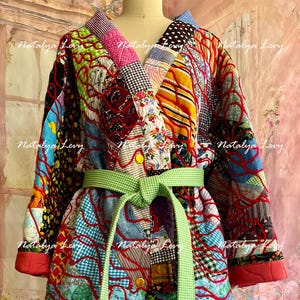 Upcycled Patchwork Kimono Inspired Quilted Jacket
