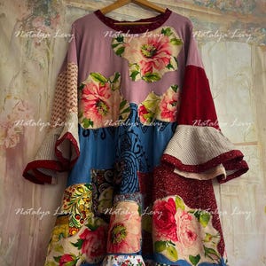 Upcycled Asymmetrical Patchwork Midi dress