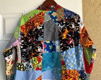 Upcycled Patchwork A La Crazy Quilt Jacket Size XL - Etsy