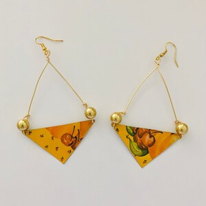 Sustainable jewelry/upcycled earrings/recycles tin earrings/vintage tin jewelry/handmade earrings/recycled earrings/boho jewelry