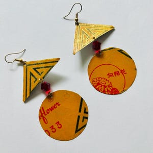 Ohrringe aus recycelten Blechdosen/Ohrringe aus Teedose/Upcycled/handgemachte Ohrringe/Ohrhänger/Statement Ohrringe/Teedose/nachhaltiger Schmuck/