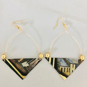 Upcycled earrings/sustainable earrings/recycled tin jewelry/statement earrings/handmade earrings/unique jewelry/vintage jewelry/lightweight
