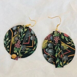 Upcycled dangle earrings/recycled tin handmade earrings /boho style statement earrings/