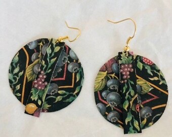 Upcycled dangle earrings/recycled tin handmade earrings /boho style statement earrings/