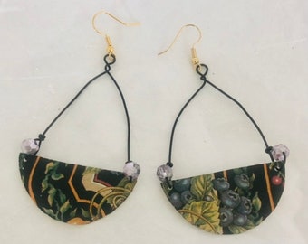 Sustainable jewelry handmade/recycled tin dangle earrings/gift for her jewelry/environmentally friendly jewelry/repurposed materials