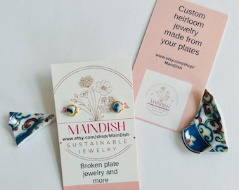 Pendientes de porcelana rota: joyería sostenible y reciclada