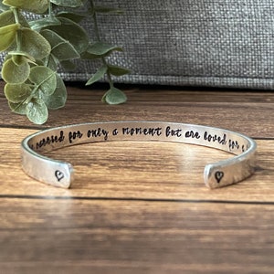 Miscarriage Bracelet, Baby Memorial Keepsake, You were carried for only a moment, Loss of Pregnancy Stillborn Miscarry Condolences, Angel