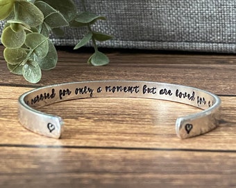Miscarriage Bracelet, Baby Memorial Keepsake, You were carried for only a moment, Loss of Pregnancy Stillborn Miscarry Condolences, Angel