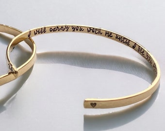 I will carry you bracelet, Loss of Loved One, Memorial Keepsake Gift Dad Mom Brother Sister Husband Funeral Condolences, Death of Parent