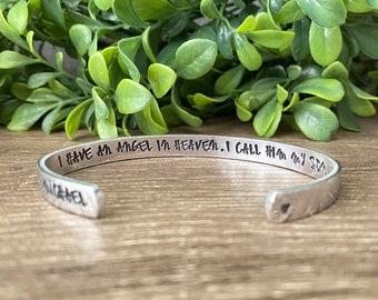 I Have An Angel In Heaven Bracelet, Loss of Son Memorial Gift, Child Loss Sympathy Keepsake Gift, Funeral Condolences, Angel Wings Bracelet