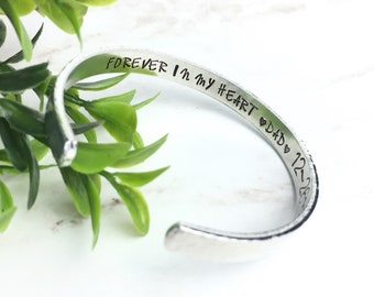 Memorial Gift, Loss of Loved One Bracelet, Personalized Memorial Jewelry, In Memory Of Gift, Remembrance Jewelry, Forever In My Heart