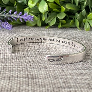 I will carry you bracelet, Personalized Bracelet for Loss of Loved One, Loss of Father Gift for Daughter, Gift for Funeral, parent gift