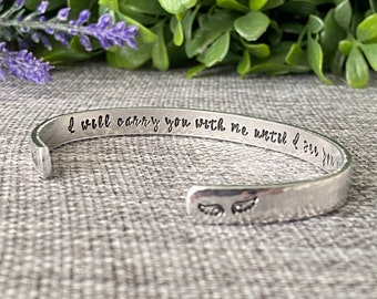 I will carry you bracelet, Personalized Bracelet for Loss of Loved One, Loss of Father Gift for Daughter, Gift for Funeral, parent gift
