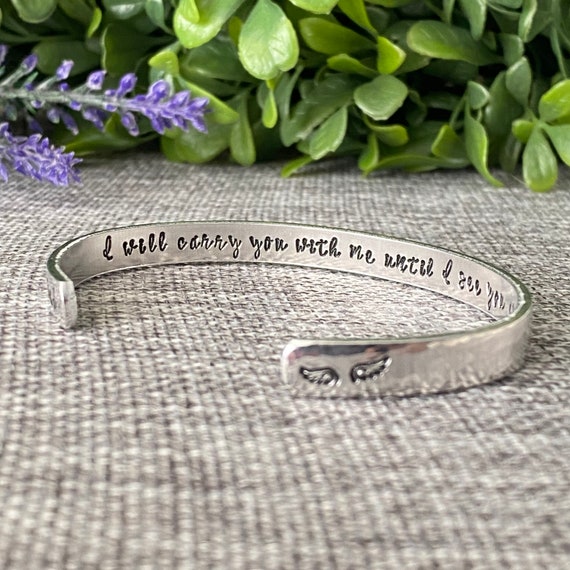 I will carry you bracelet, Personalized Bracelet for Loss of Loved One, Loss of Father Gift for Daughter, Gift for Funeral, parent gift