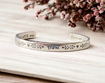 Memorial Gift for Loss of Mother bracelet, Forever in my heart, Always With Me, Sympathy Gift, Dad Mom Sister Brother Grandma Grandpa Loss