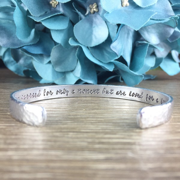 You were carried for only a moment but are loved for a lifetime Bracelet, Miscarriage Keepsake Gift, In Memory of Baby