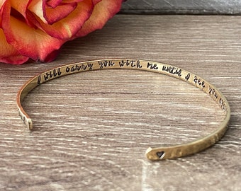I will carry you bracelet, Personalized Bracelet Funeral Loss of Parent Dad Mom Husband Son Daughter, Sympathy Memorial Keepsake Remembrance