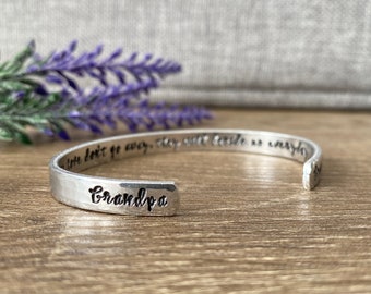 Loss of Grandpa Grandma Bracelet, Memorial Gift, Sympathy Gift, Remembrance Keepsake Bracelet, Those we love don’t go away they walk beside